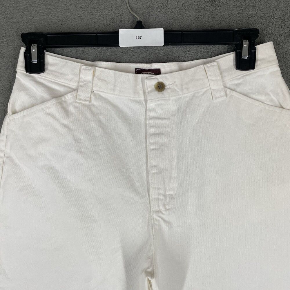 Riders Casuals White Denim Bermuda Shorts High Waist Cuffed Women's 10M Cotton - Picture 2 of 13